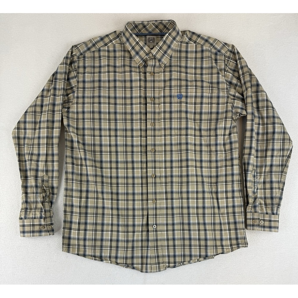 Cinch Button Down Plaid Long‎ Sleeve Mens Large Rodeo Cowboy